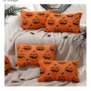 Halloween Jack-O'-Lantern Decorative Pillowcase Set 4 Pack